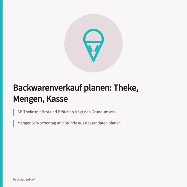 'Backwarenverkauf planen mit Theke, Mengen und Kassensystem'. Backwarenverkauf planen mit Theke, Mengen und Kassensystem