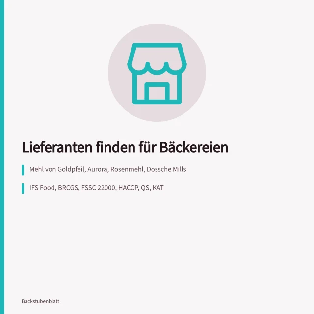 Checkliste und Kriterien zur Auswahl von Lieferanten für Bäckereien. Lieferanten für Bäckereien finden mit Checkliste, Verträgen und Bewertung