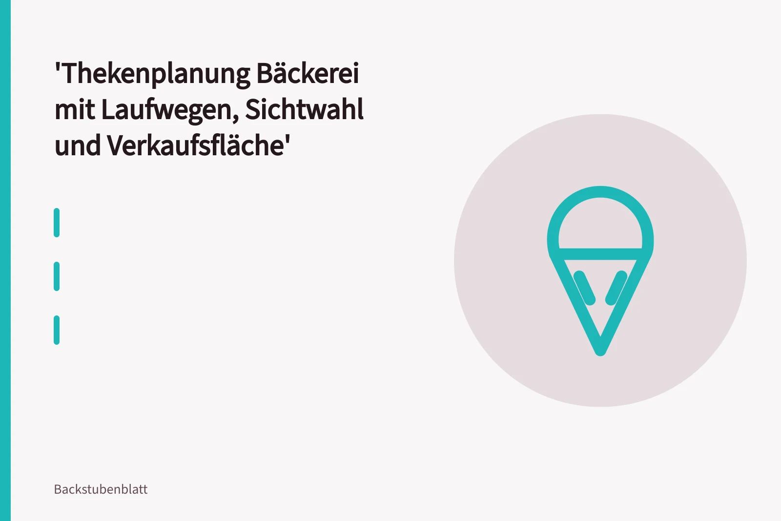 Bäckerei-Verkaufstheke mit Sichtwahl, Bediengang und breitem Hauptgang